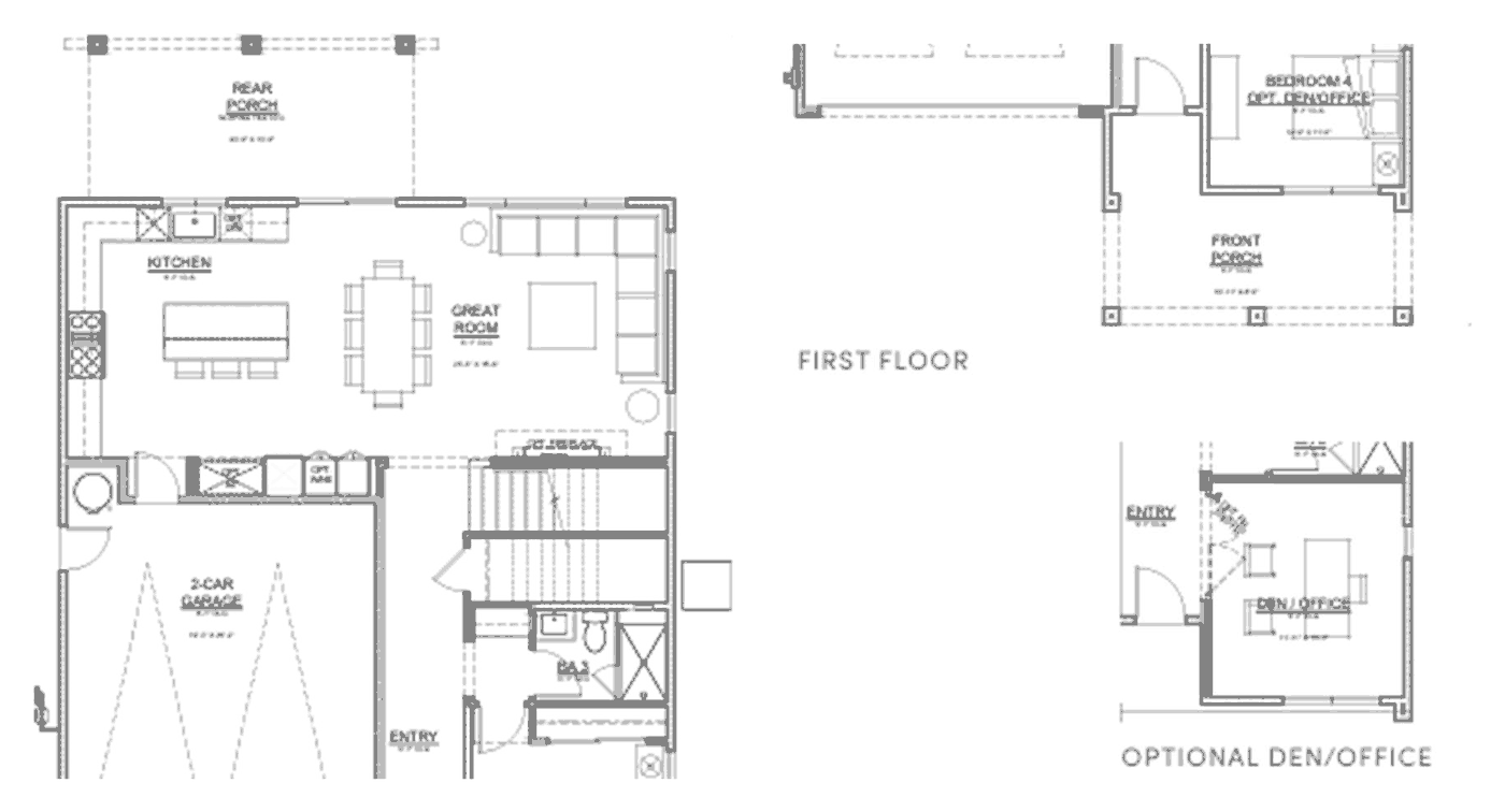 Dolphin Plan floor plans, first and second floor