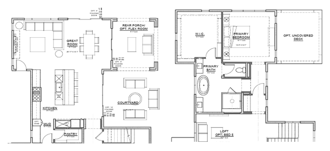 Sycamore Plan floor plans, first and second floor